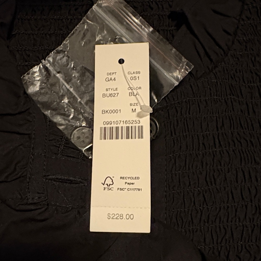 J. Crew Black Smocked Ruffle-Trim Long Sleeve Midi Dress - Picture 4 of 5